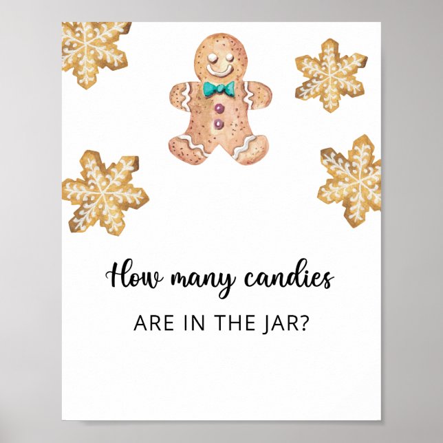 Póster Hombre de pan de jengibre - adivinen cuántos caram (Frente)