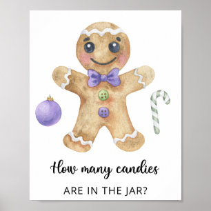 Póster Hombre de pan de jengibre - adivinen cuántos caram