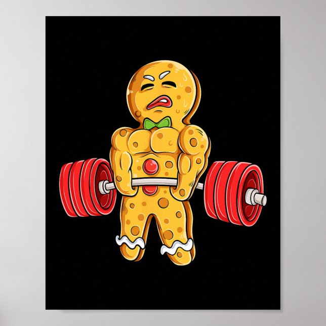 Póster Hombre de pan de jengibre Gimnasio Construcción de (Frente)