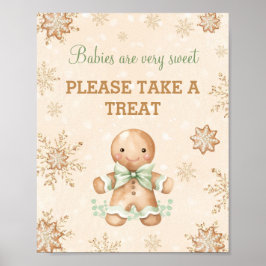 Póster Hombre de pan de jengibre Navidades Baby Shower fa