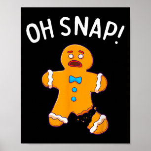 Póster Hombre de pan de jengibre Oh Navidades de chapa Fu