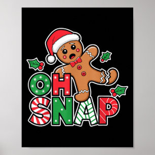 Póster Hombre de pan de jengibre Oh Navidades de chapa Fu