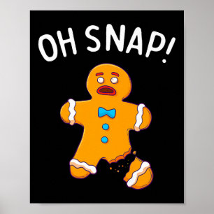 Póster Hombre de pan de jengibre Oh Navidades de chapa Fu