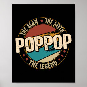 Póster Hombre de pop Mito Leyenda Funny Día del Padre