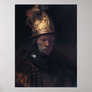 Póster Hombre de Rembrandt con un casco dorado
