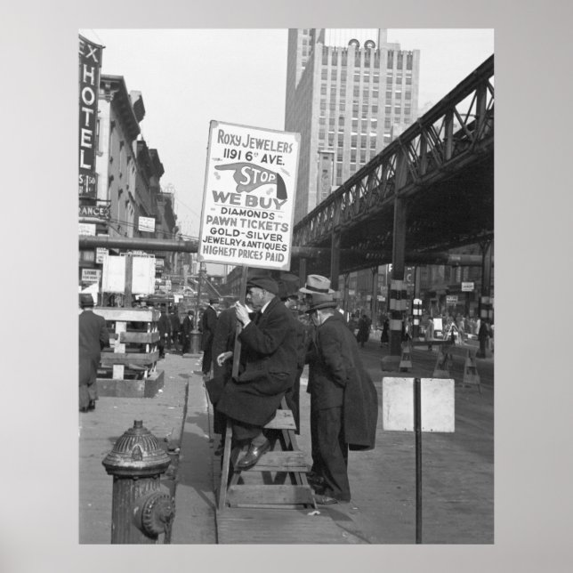 Póster Hombre de Rótulo de la Sexta Avenida, 1937 (Frente)