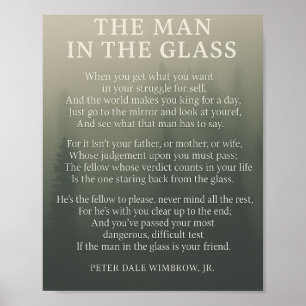Póster Hombre de vidrio - Poster de citas Inspirador