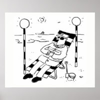 Hombre del pop tomando el sol en un Ilustracion su
