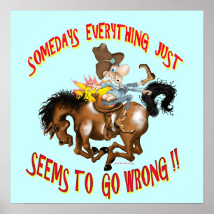 Póster ¡Hombre del poster en el caballo al revés