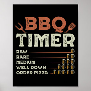 Póster Hombre divertido parrilla barbacoa chef parrillero