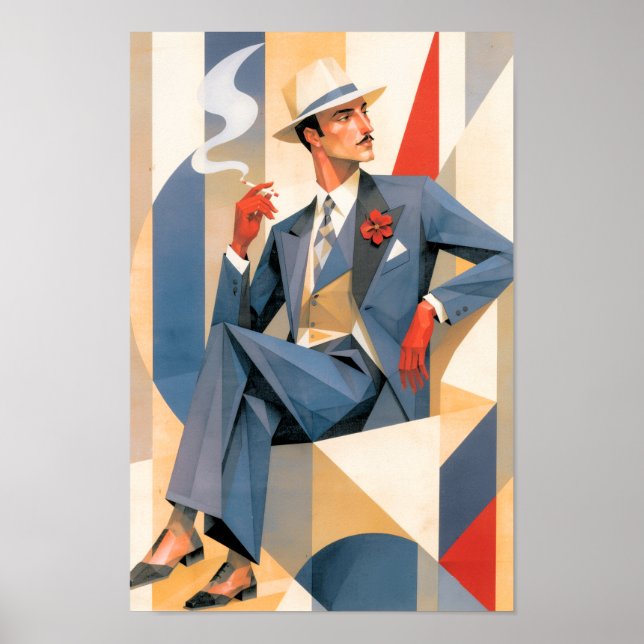 Póster Hombre Elegante de 1925 (Frente)