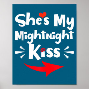 Póster Hombre Ella es mi beso de medianoche Feliz año nue
