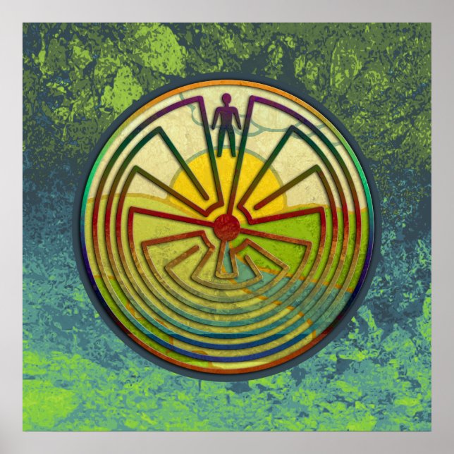 Póster HOMBRE EN EL MAZE paisaje + tu entorno (Frente)