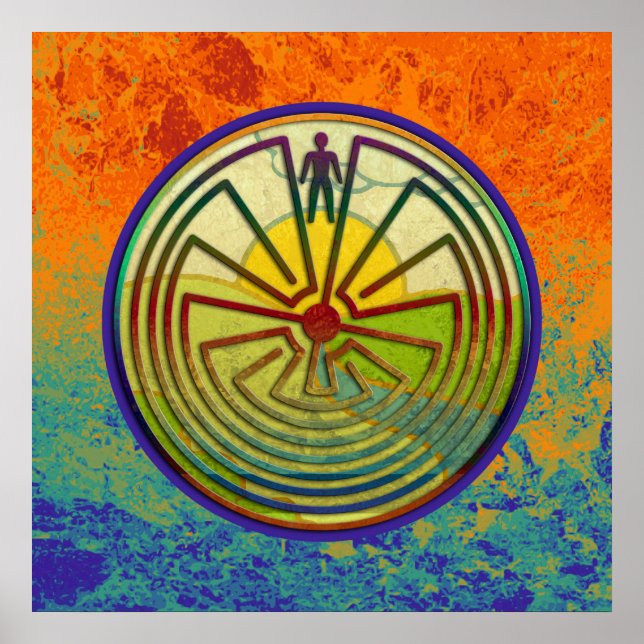 Póster HOMBRE EN EL MAZE paisaje + tu entorno (Frente)