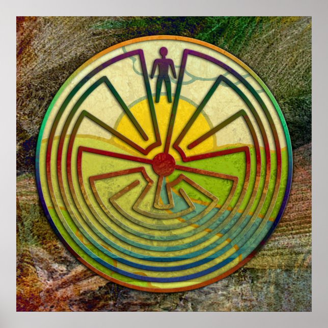 Póster HOMBRE EN EL MAZE paisaje + tu entorno (Frente)
