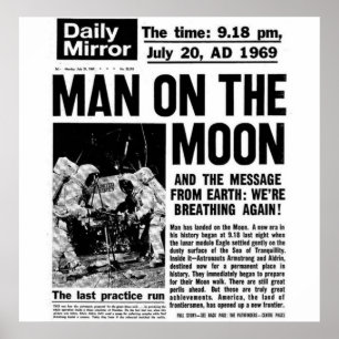 Póster Hombre en el poster de la luna