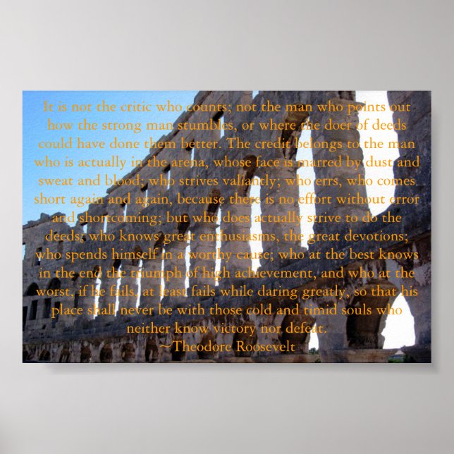 Póster Hombre en la Arena por Theodore Roosevelt (Frente)