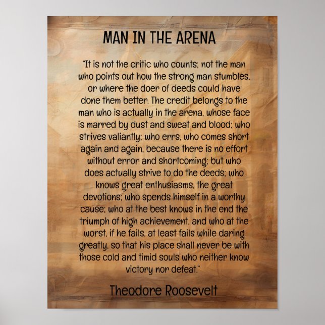 Póster Hombre en la Arena — Theodore Roosevelt (Frente)