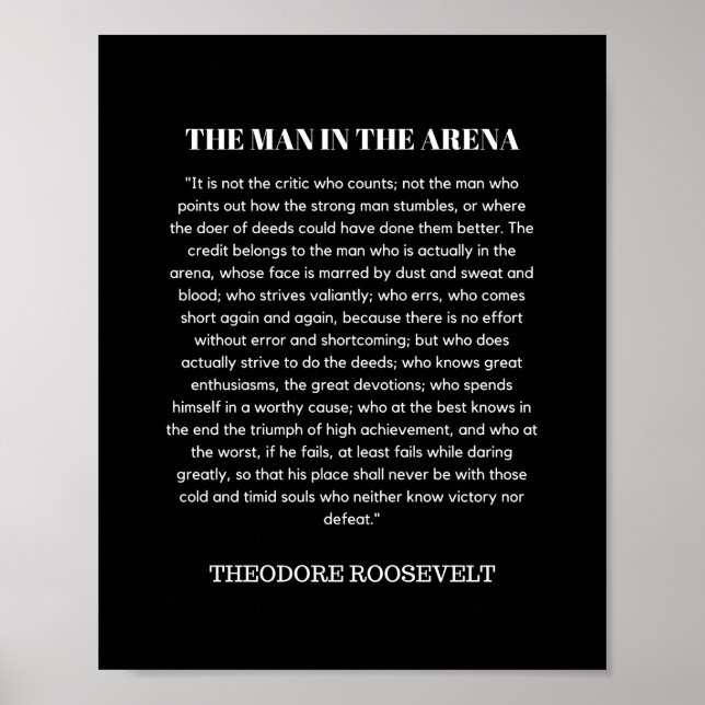 Póster Hombre En La Arena Theodore Roosevelt (Frente)