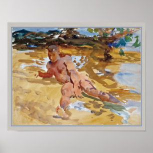 Póster Hombre en la playa la Florida por Sargent