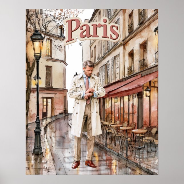 Póster Hombre en París (Frente)
