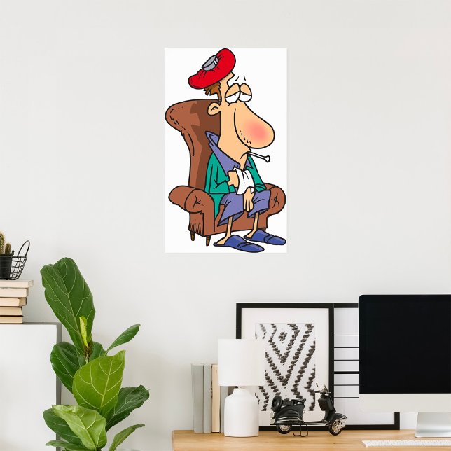 Póster Hombre Enfermo Agotado Sentado en Silla (Subido por el creador)
