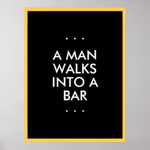 Póster Hombre entra en un bar