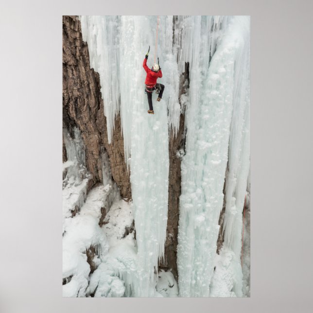 Póster Hombre escalando hielo, Colorado (Frente)