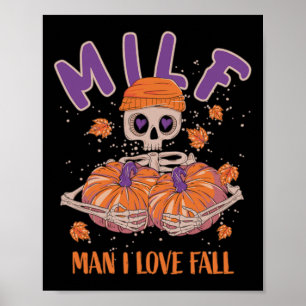 Póster Hombre esqueleto Me Encanta Caer Funny Calabaza De