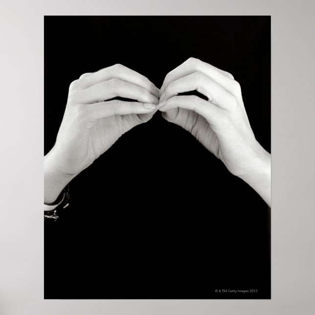 Póster Hombre firmando la letra b en lengua de señas brit (Frente)