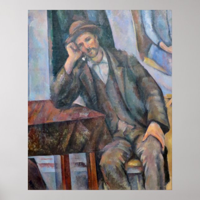 Póster Hombre fumando una tubería - Paul Cezanne - c1893 (Frente)