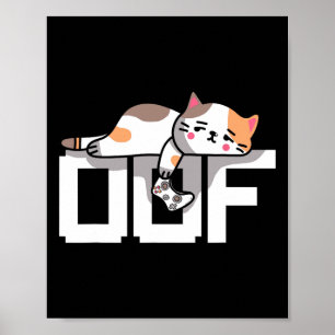 Póster Hombre Gato Jugador Meme Novato Cultura de Interne