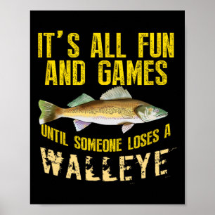 Póster Hombre gráfico divertido de pesca de lucioperca de