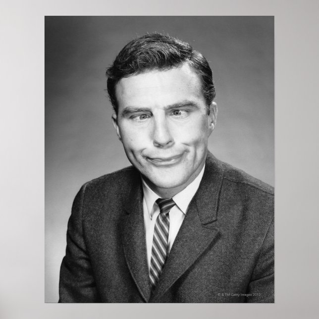 Póster Hombre haciendo cara (Frente)