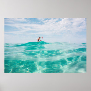 Póster Hombre haciendo surf