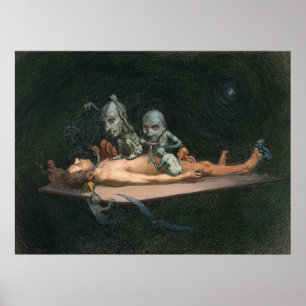 Póster Hombre inconsciente cloroformo viendo demonios