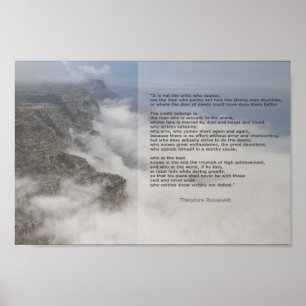 Póster Hombre inspirador en la cita de Roosevelt en Arena
