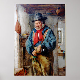 Póster Hombre Irlandés pone el Whiskey en la máscara