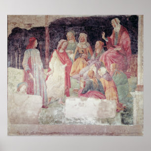 Póster Hombre joven saludado por siete humanidades