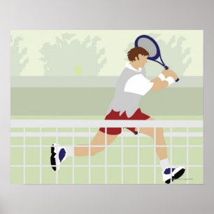 Póster Hombre jugando al tenis 2