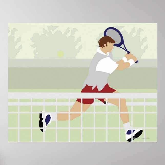 Póster Hombre jugando al tenis 2 (Frente)