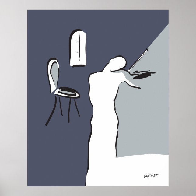 Póster Hombre Jugando Violín. (Frente)