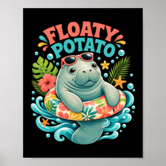 Póster Hombre manatí de patata flotante vibraciones de ve