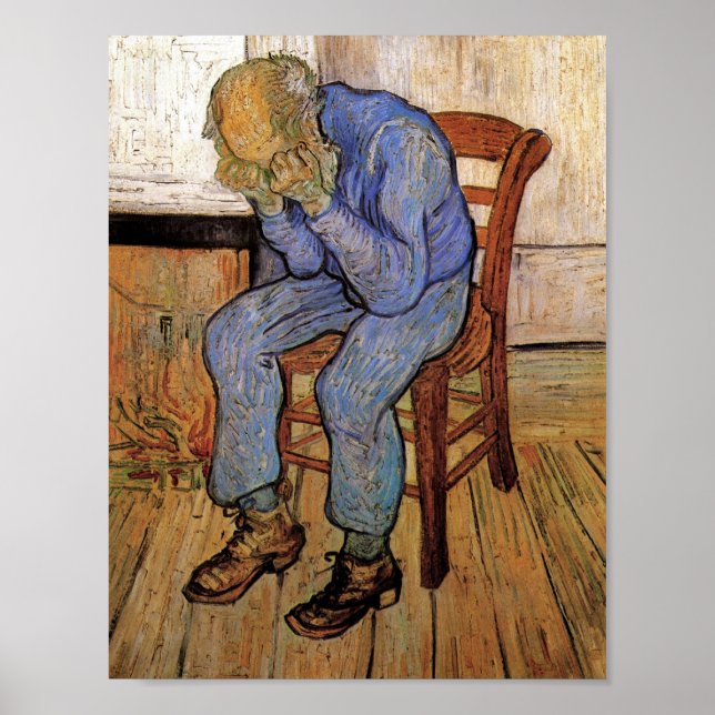 Póster Hombre mayor de pesar Bella Artes Van Gogh (Frente)