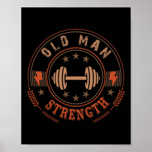 Póster Hombre mayor fuerza gitano Shirt regalo del Día de