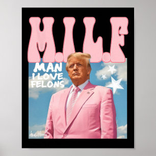 Póster Hombre, Me Encantan Los Felones... Divertido Trump