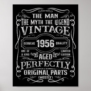 Póster Hombre mítico leyenda vintage 1956 de 70 años cump