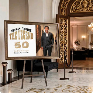 Póster Hombre Mito Leyenda Lujo Negro Oro 50 Bienvenida