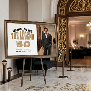 Póster Hombre Mito Leyenda Lujo Negro Oro 50 Bienvenido