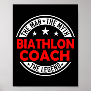 Póster Hombre Mitos Biatlón Leyenda del entrenador Funny 